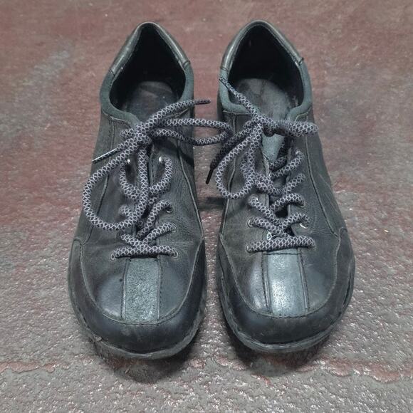 Born Women Lace Up Size US 9 EU 40 Black Leather Vintage Retro Sneaker 90s y2k - Picture 2 of 11